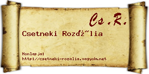 Csetneki Rozália névjegykártya