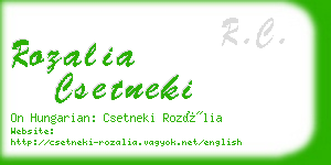 rozalia csetneki business card